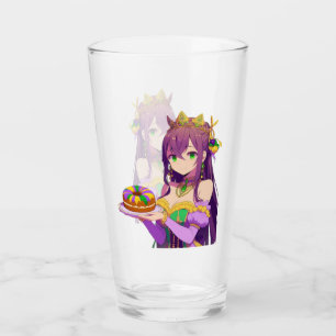 Anime Mardi Gras Kung tårta Glaskopp
