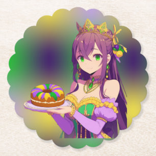 Anime Mardi Gras Kung tårta Underlägg Papper