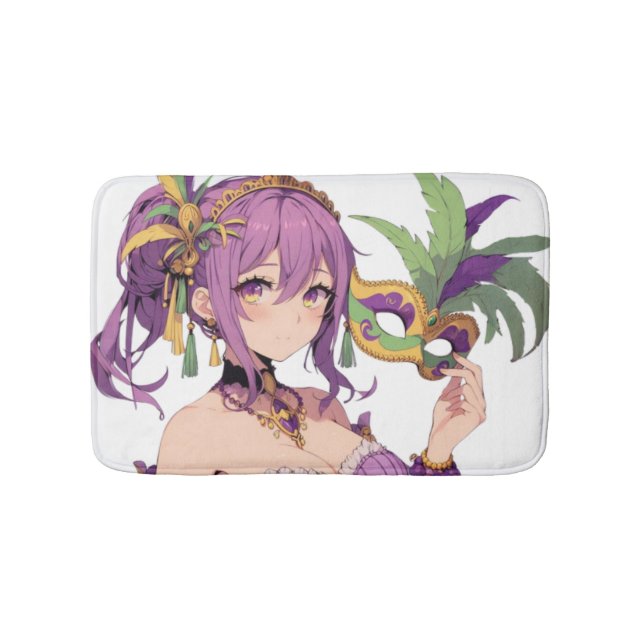 Anime Mardi Gras mask Badrumsmatta (Framsidan)