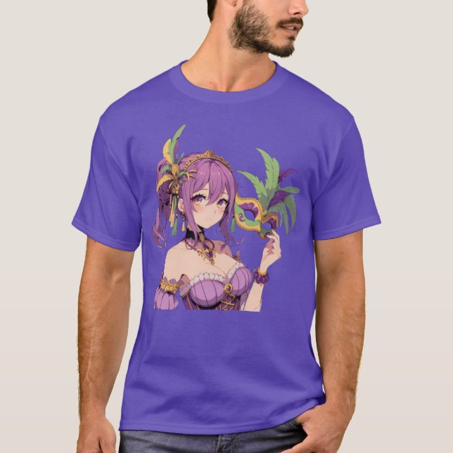 Anime Mardi Gras mask T Shirt (Framsida)