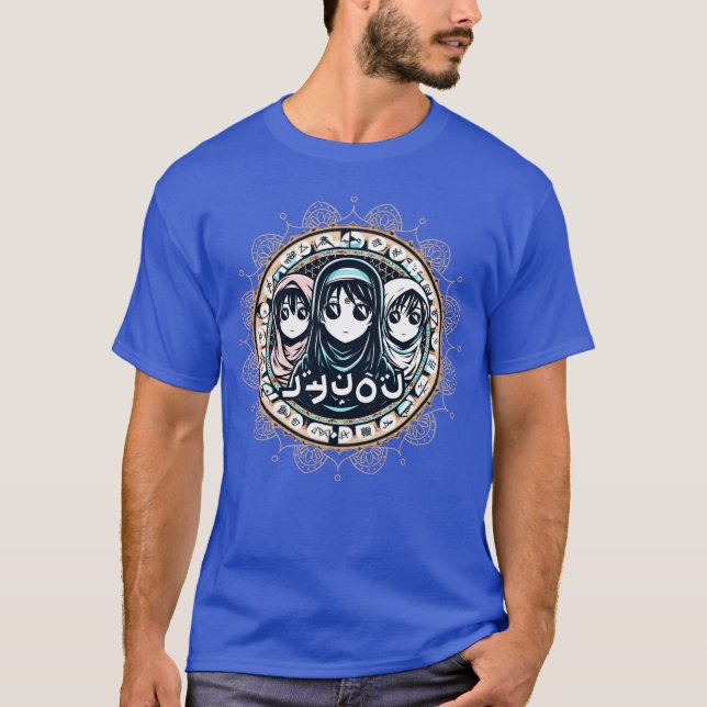 Anime med islamisk konst flicka t shirt (Framsida)