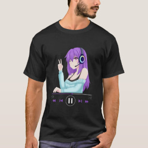 Anime Merch Anime Girl Cosplay Music Vaporwave T Shirt