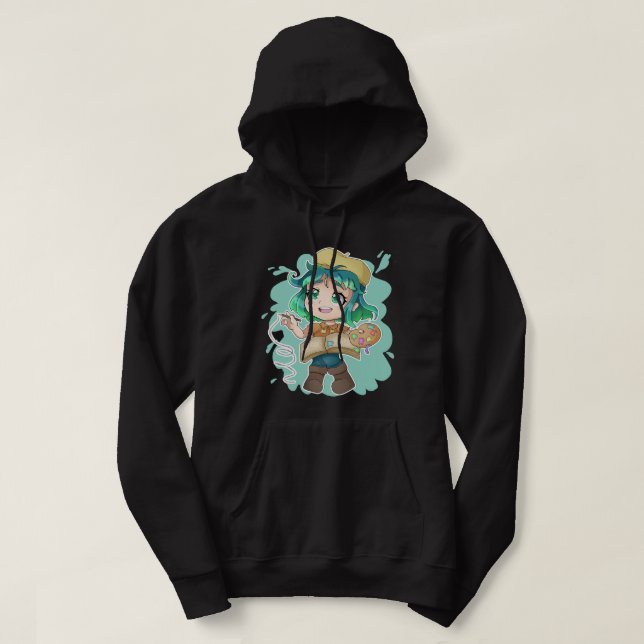 Anime Merch är bara en flicka som Kärlekar djur oc Hoodie (Design framsida)