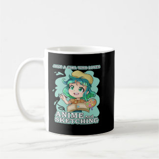 Anime Merch Just A Girl Who Loves Anime And Sketch Kaffemugg