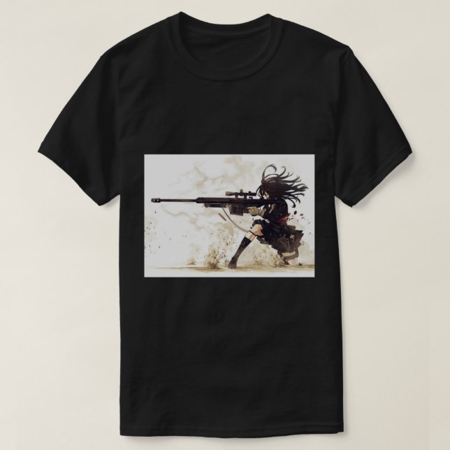 Anime Milie Sniper Girl T Shirt (Design framsida)