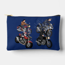 Anime Motorcykel & Racingbilar Blå Tillbehörspåse
