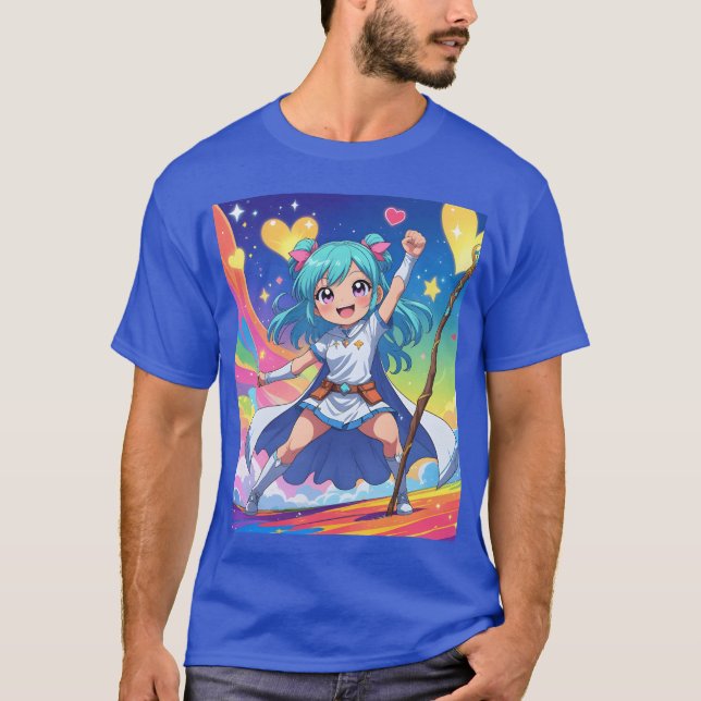 ANIME NATUR Flicka1 present T Shirt (Framsida)