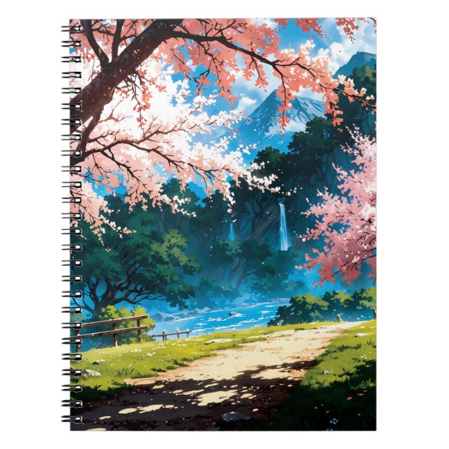 Anime natural landscape anteckningsbok (Framsidan)