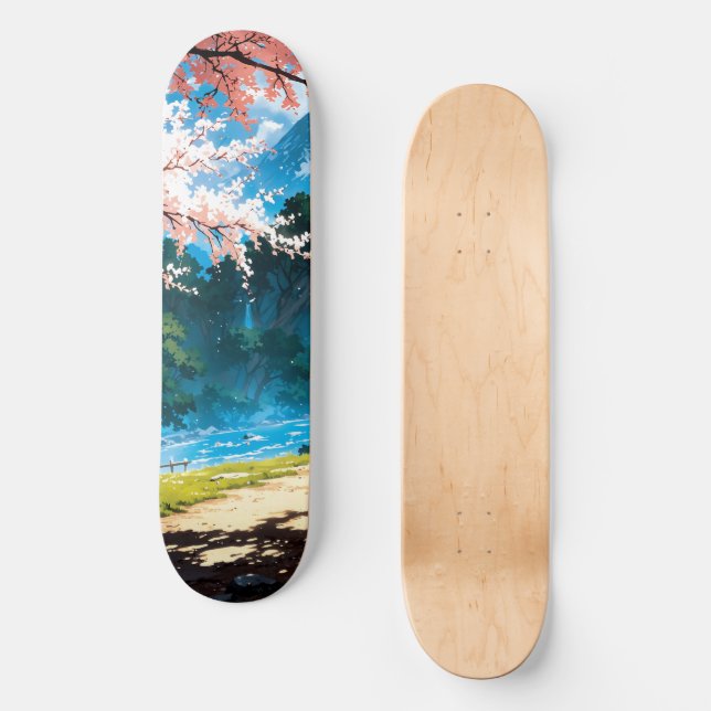 Anime natural landscape mini skateboard bräda 18,5 cm (Framsida)