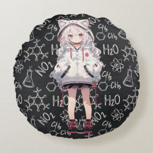 Anime Neko Chemical Formula Dekorativ kudde