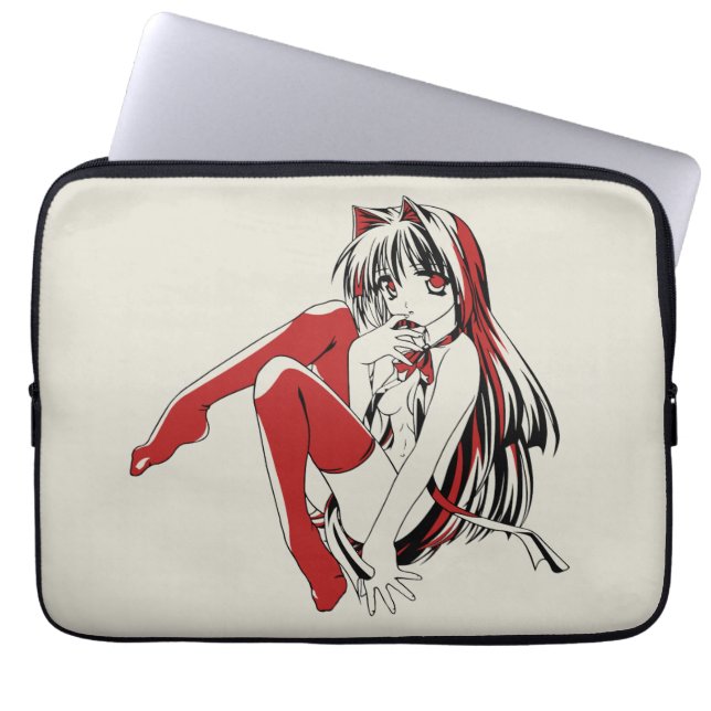 Anime Neko Kattflicka, Söt het Furry, RBP Laptop Fodral (Framsidan)