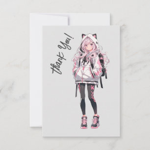 Anime Neko Kawaii Girl Character Tack Kort