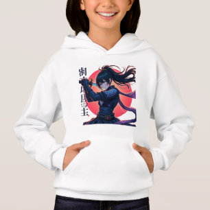 Anime Ninja Girl med Katana- Epic Samurai Warrior T Shirt