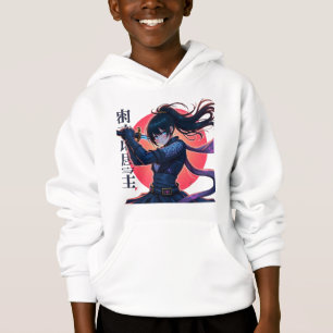 Anime Ninja Girl med Katana- Epic Samurai Warrior T Shirt