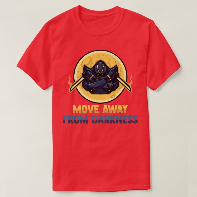 Anime Ninjas rör sig bort från Mörkret Samurais M T Shirt (Design framsida)