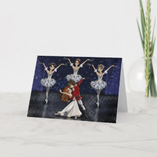 Anime Nutcracker Snöflingor Greeting Card Helgkort