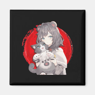 Anime och Cats Älskare japansk Manga kawaii Otaku Magnet