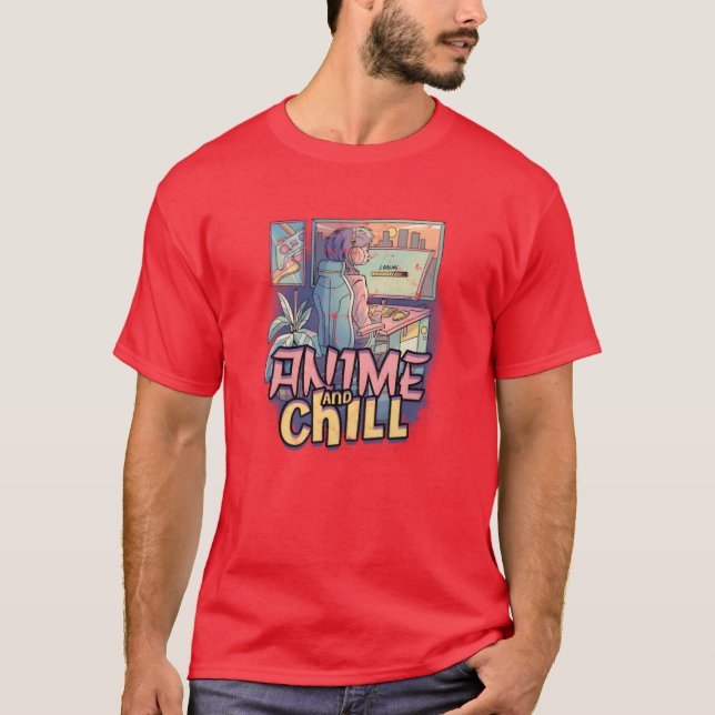 Anime och chill Anime T Shirt (Framsida)