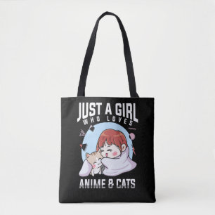 Anime och katter Otaku Japansk Anime Girl Tygkasse