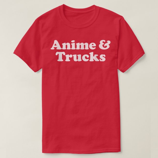 Anime och Lastbilar eller Lastbil Kawaii T Shirt (Design framsida)