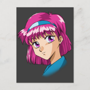 Anime och Manga Ansikte Vykort