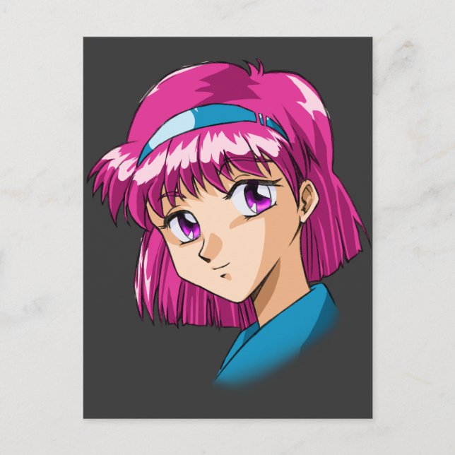 Anime och Manga Ansikte Vykort (Framsida)