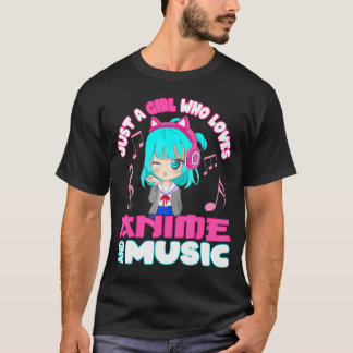 Anime och Music Girl for n Chibi Funny T Shirt