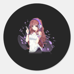 Anime och Music Merch Kawaii Manga Otaku för Tonår Runt Klistermärke