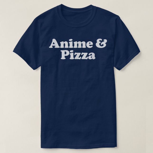 Anime och Pizza Kawaii  T Shirt (Design framsida)