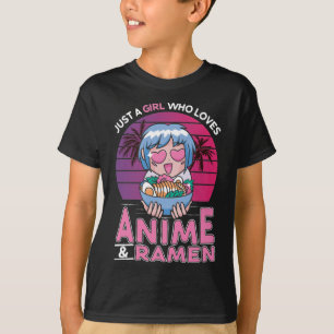 Anime och Ramen Girl Otaku Retro Japanska Manga T Shirt