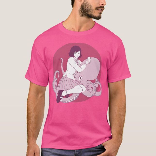 Anime Octopus Girl Kawai T Shirt (Framsida)