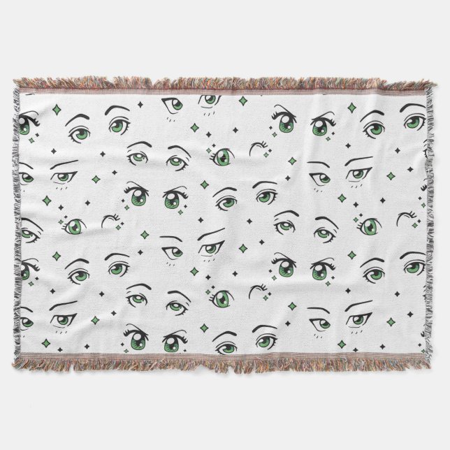 ANIME ÖGA MÖNSTER DESIGN FILT (Framsidan)