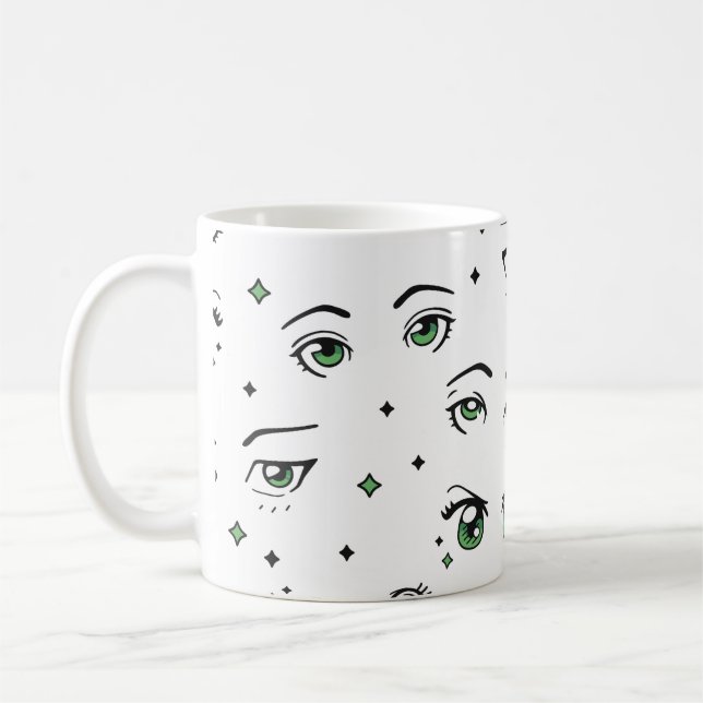 ANIME ÖGA MÖNSTER DESIGN KAFFEMUGG (Vänster)