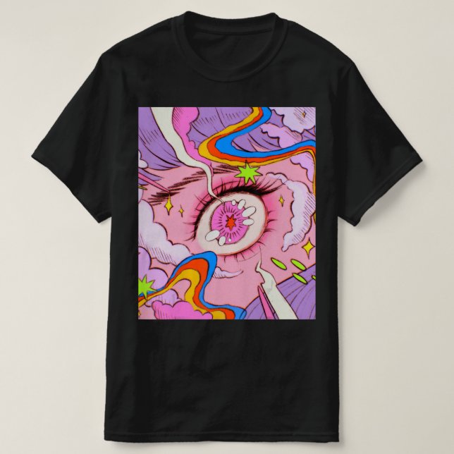 Anime Öga Pastel Kawaii Egirl Aesthetic Jap T Shirt (Design framsida)