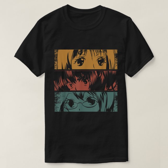 Anime-ögon Retro Estetisk Design T Shirt (Design framsida)