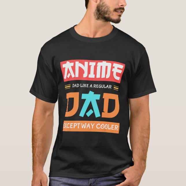 Anime Otaku Fars dag Anime Pappa utom Coola T Shirt (Framsida)