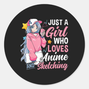 Anime Otaku ger bara en flicka som Kärlek Anime oc Runt Klistermärke