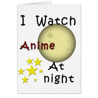 Anime på natten hälsningskort