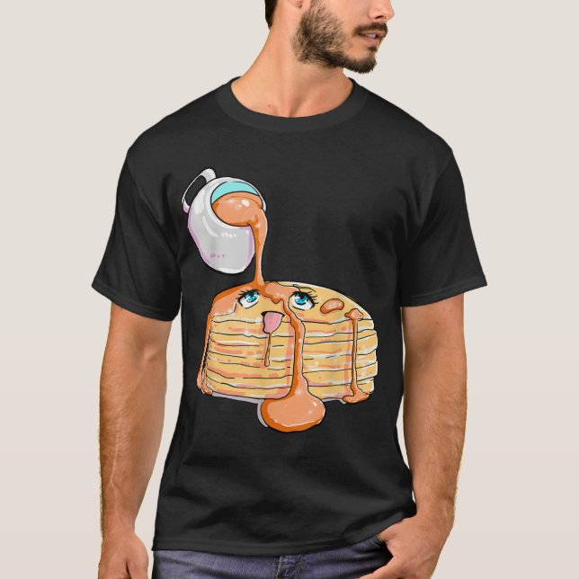 Anime Pancake Pancake Ahegao Lewd Ssticke T Shirt (Framsida)