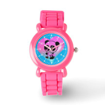 Anime Panda Heart Rosa Glitter Bracelet Watch
