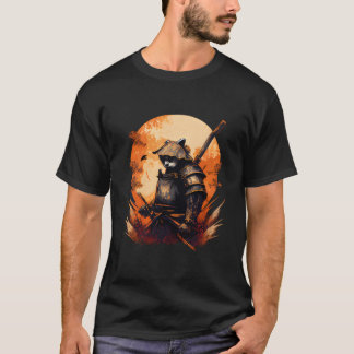 Anime Panda Kawaii Japansk Stil Samuraj T Shirt