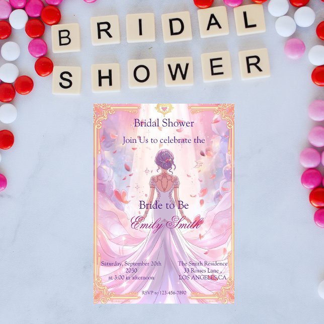 Anime Pastel Fantasy Bridal Shower Invitation Inbjudningar (Skapare uppladdad)