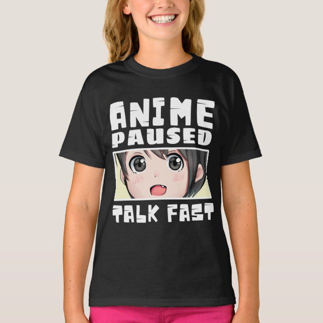 anime pausad tal snabbt T-Shirt (Framsida)