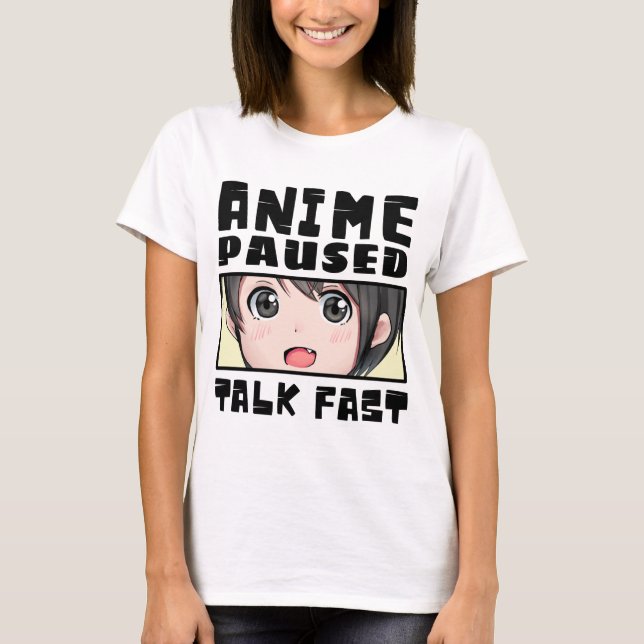 anime pausad tal snabbt T-Shirt (Framsida)