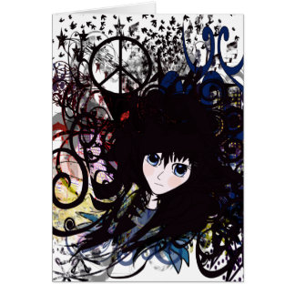 Anime Peace Grunge Hälsningskort