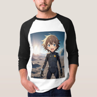 Anime Pojke Astronaut på Utomjordisk Planet – Sci- T Shirt