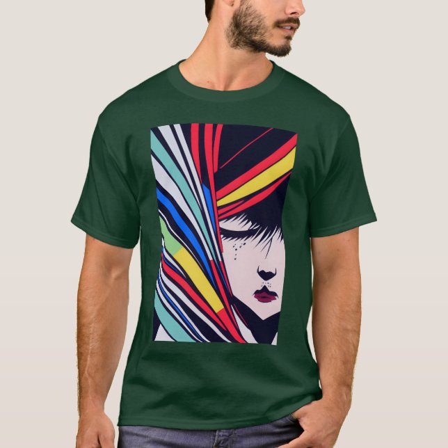 Anime Porträtt present T Shirt (Framsida)
