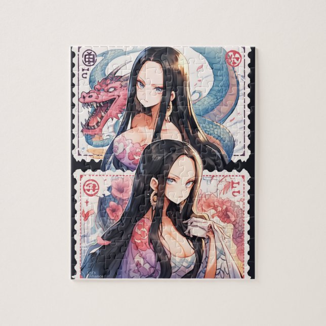 Anime Postage Frimärke Puzzle Pussel (Vertikal)