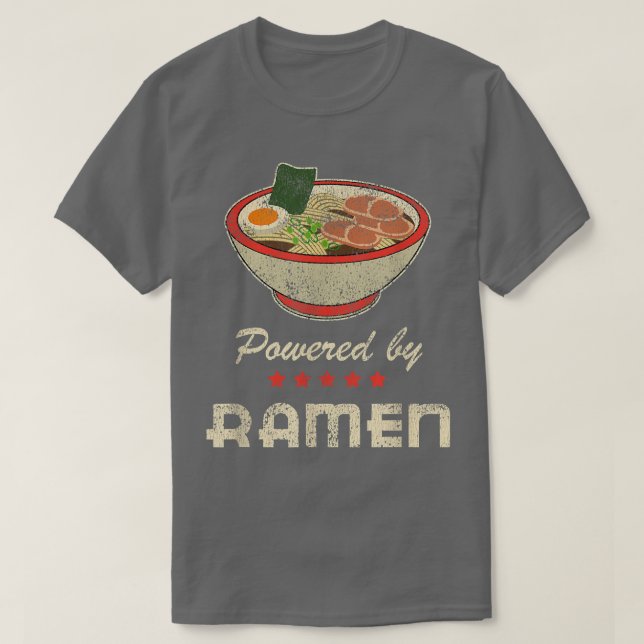 Anime Powed by Ramen  T Shirt (Design framsida)