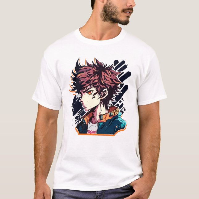 Anime Power: Ungt Manga-karakterdesign T Shirt (Framsida)